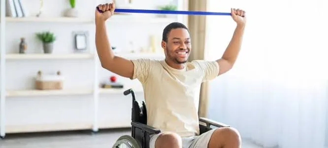Seated warm-up movements in a quiet room